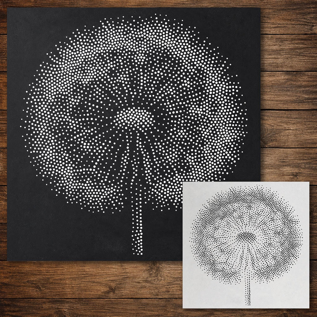Dandelion Seed Head Stencil reusable Mylar stencil, 300 x 300 mm