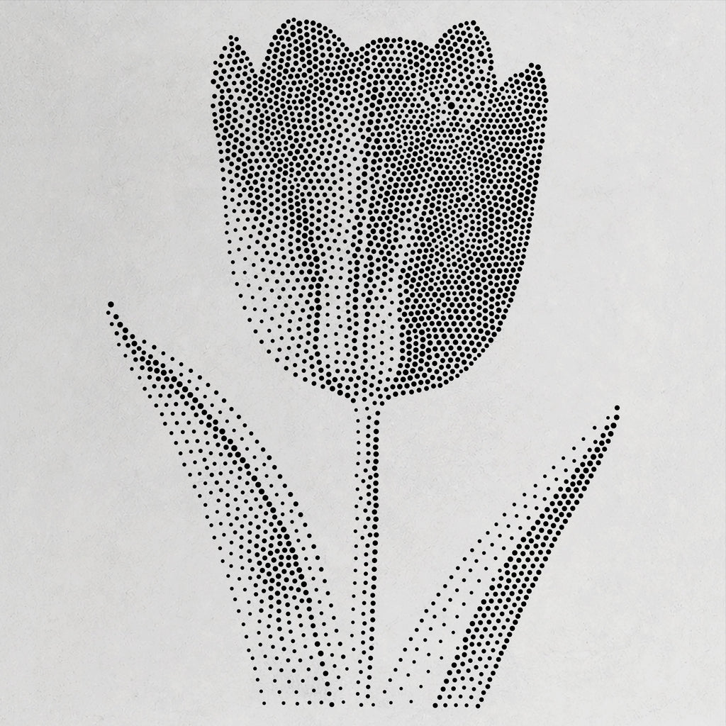 Tulip Flower Stencil | Realistic Mylar Stipple Wall Art, Crafts (Large - 300mm / 12" approx)