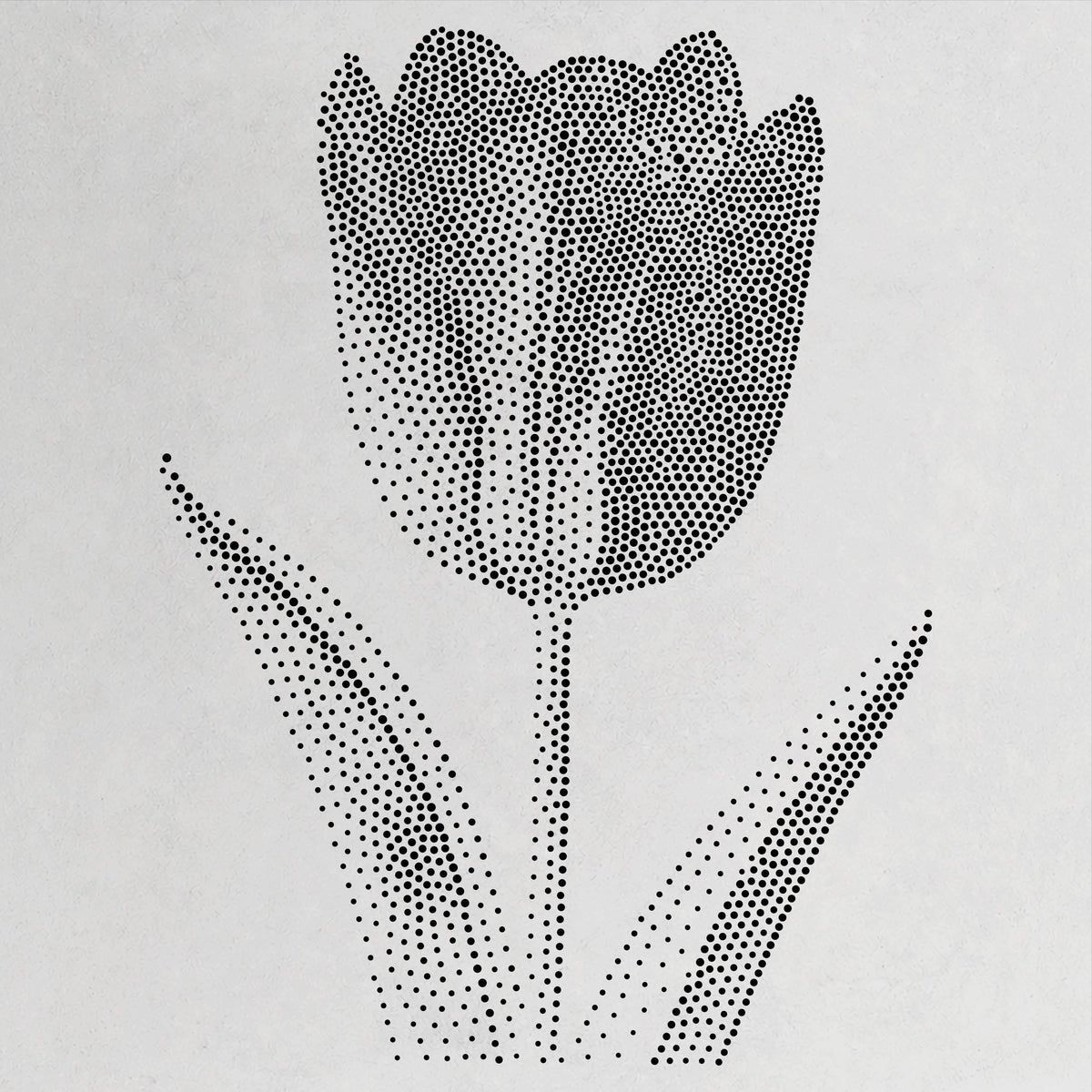 Tulip Flower Stencil | Realistic Mylar Stipple Wall Art, Crafts (Large - 300mm / 12" approx)