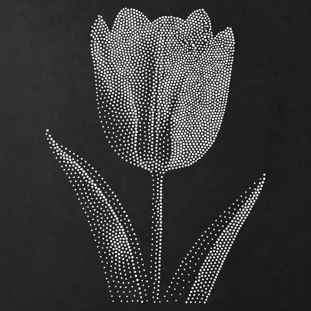 Tulip Flower Stencil | Realistic Mylar Stipple Wall Art, Crafts (Large - 300mm / 12" approx)