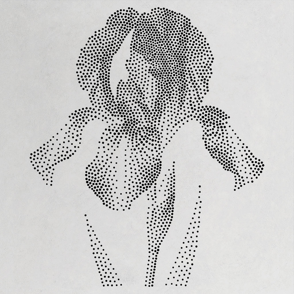 Iris Flower Stencil | Realistic Mylar Stipple Wall Art, Crafts (Large - 300mm / 12" approx)
