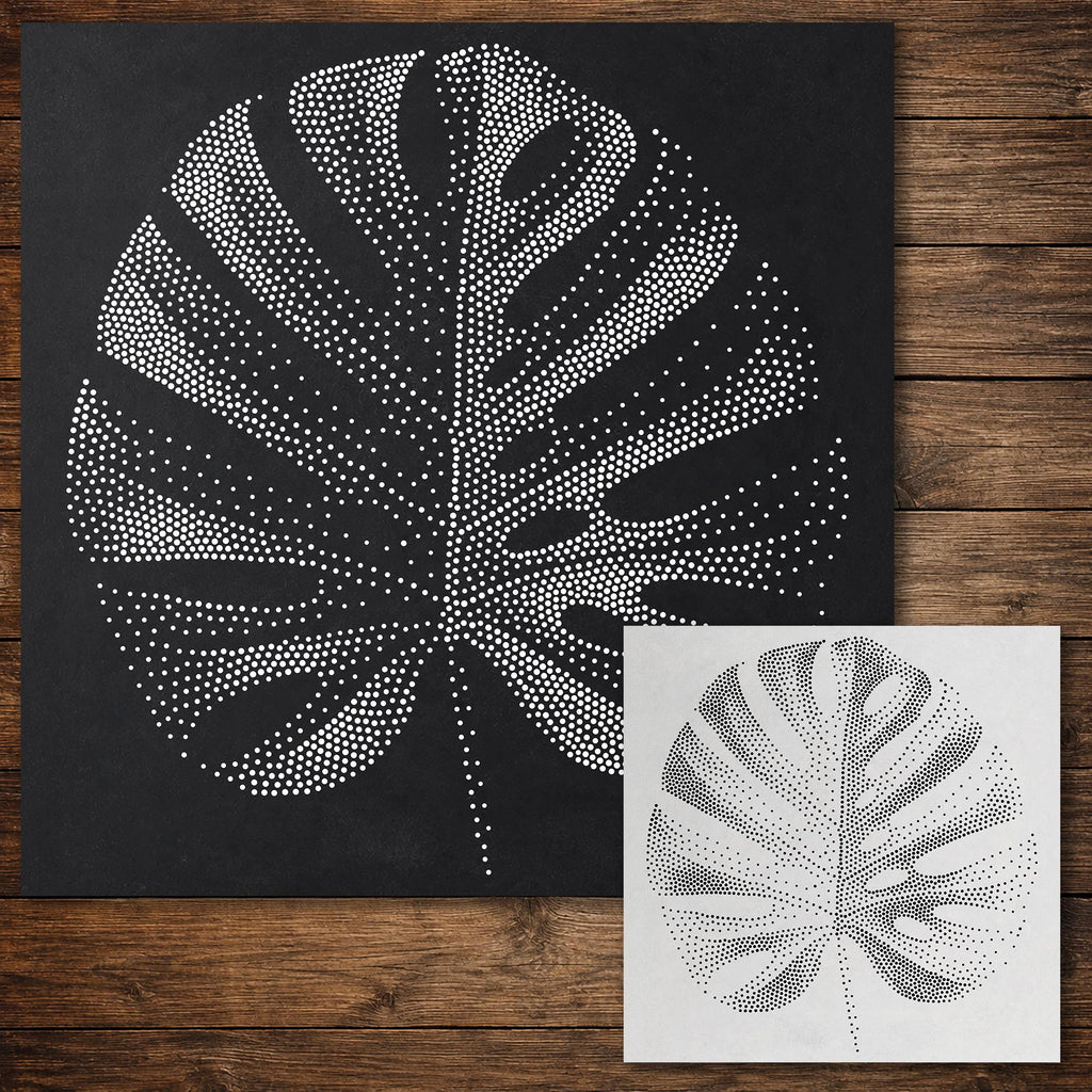 Monstera Leaf Stencil reusable Mylar stencil, 300 x 300 mm