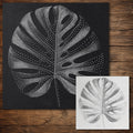 Monstera Leaf Stencil reusable Mylar stencil, 300 x 300 mm