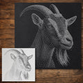Goat Portrait Stencil reusable Mylar stencil, 300 x 300 mm
