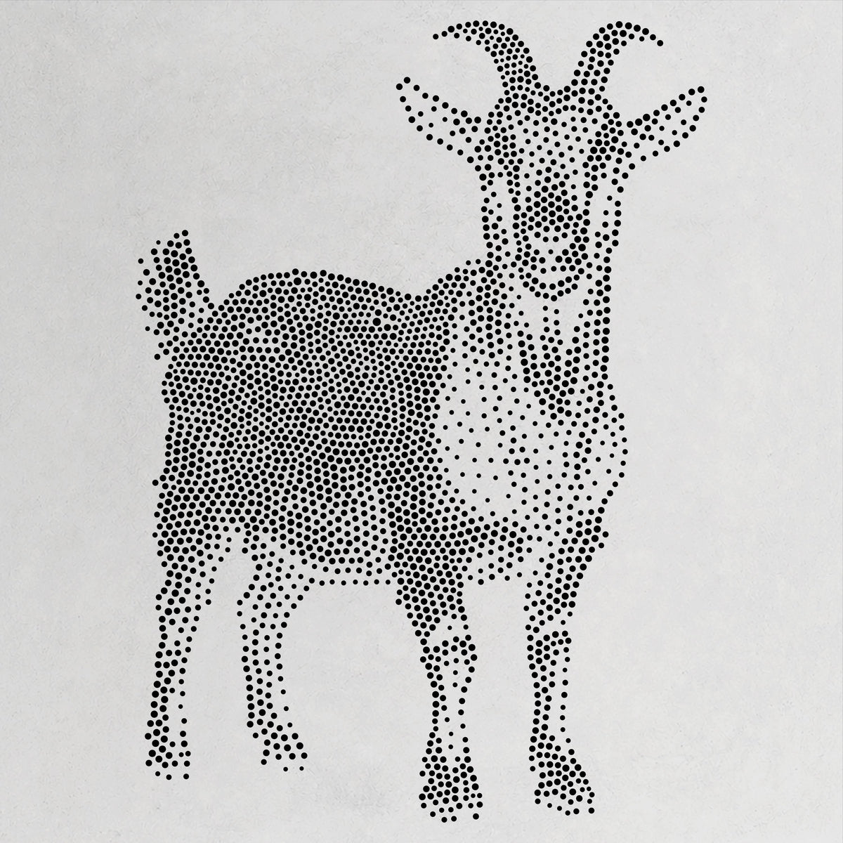 Goat Stencil | Realistic Mylar Stipple Wall Art, Crafts (Large - 300mm / 12" approx)