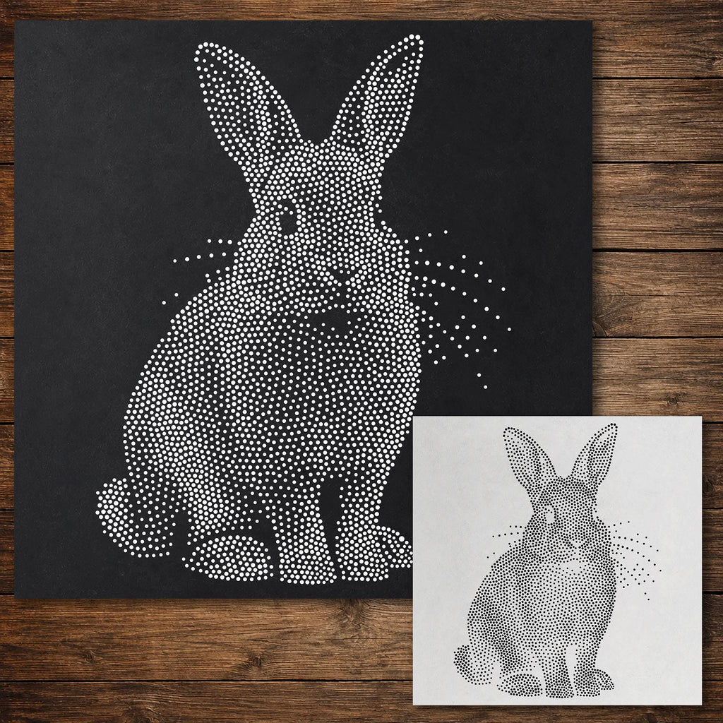 Rabbit Stencil reusable Mylar stencil, 300 x 300 mm