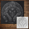Tribal Gorilla Mandala Stencil reusable Mylar stencil, 300 x 300 mm