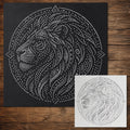Tribal Lion Mandala Stencil reusable Mylar stencil, 300 x 300 mm
