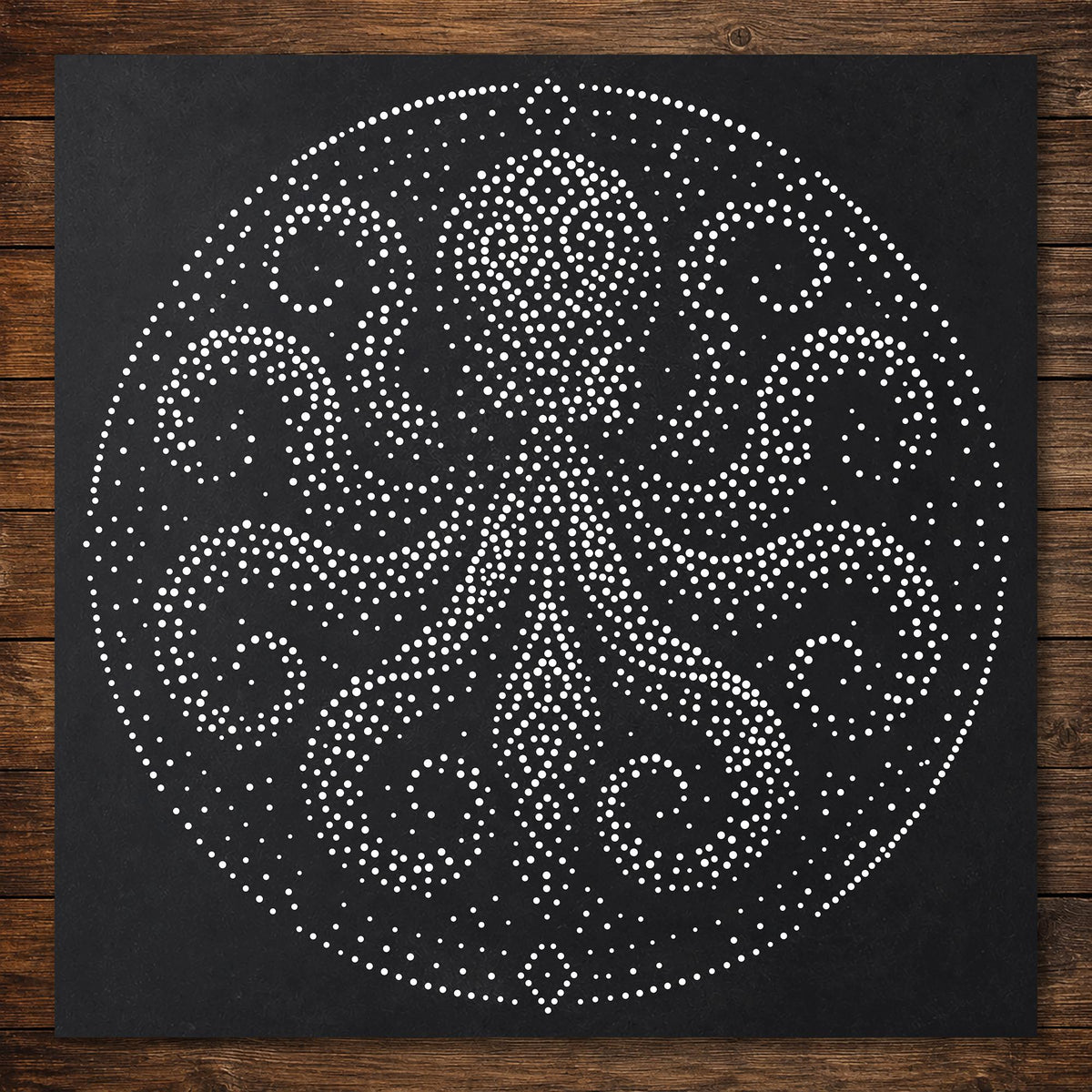 Tribal Octopus Mandala Stencil | Realistic & Highly Detailed DIY Mylar Wall Art, Stipple Art Crafts (Large - 300mm / 12" approx)