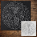Tribal Cobra Mandala Stencil reusable Mylar stencil, 300 x 300 mm