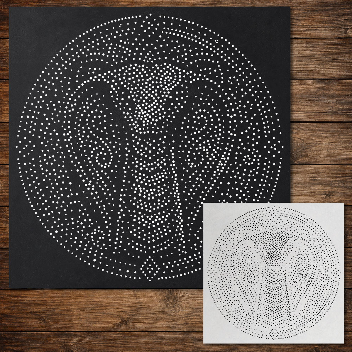Tribal Cobra Mandala Stencil reusable Mylar stencil, 300 x 300 mm