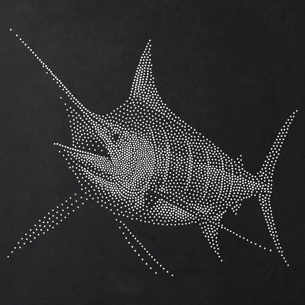 Marlin Fish Stencil | Realistic Mylar Stipple Wall Art, Crafts (Large - 300mm / 12" approx)