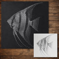 Angelfish Fish Stencil reusable Mylar stencil, 300 x 300 mm