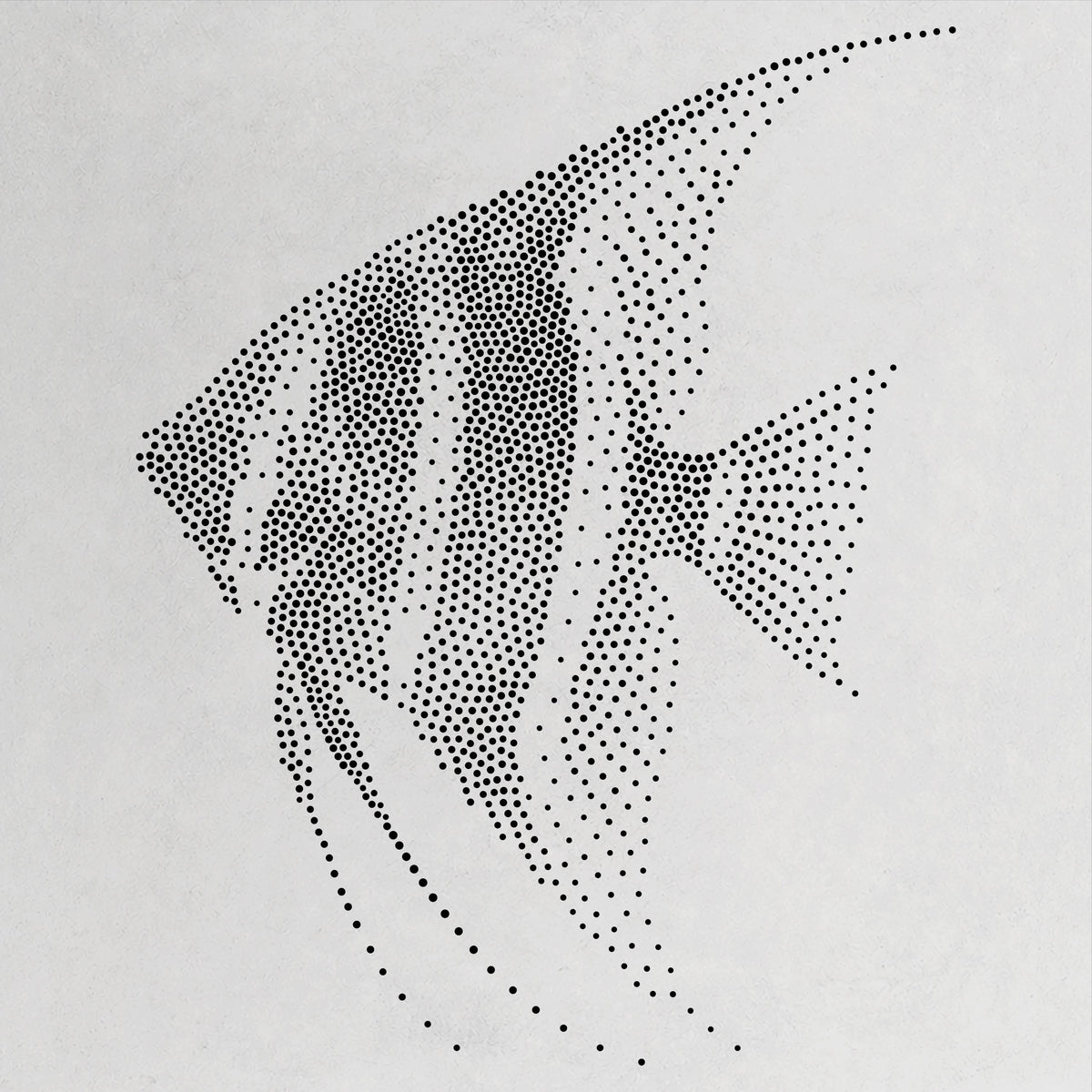 Angelfish Fish Stencil | Realistic Mylar Stipple Wall Art, Crafts (Large - 300mm / 12" approx)