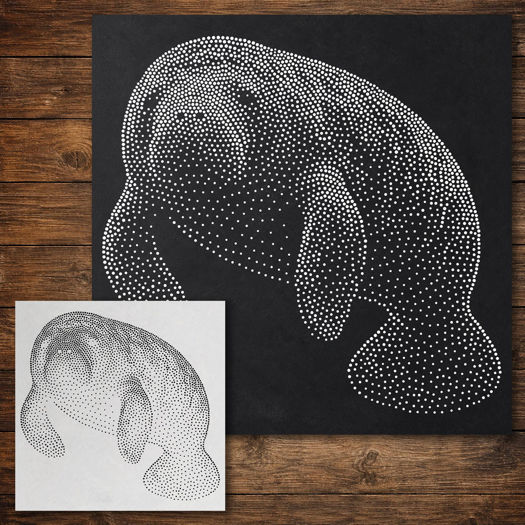 Manatee Stencil reusable Mylar stencil, 300 x 300 mm