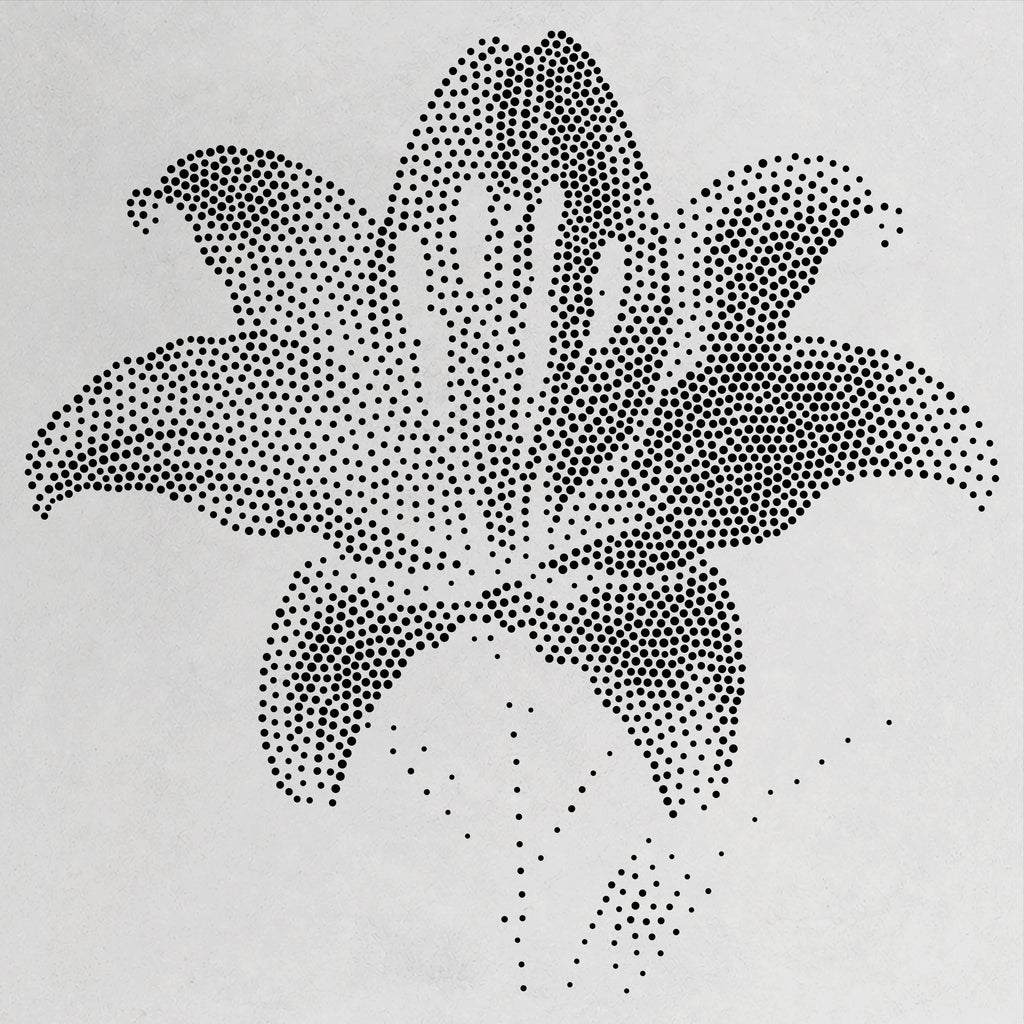 Lily Flower Stencil | Realistic Mylar Stipple Wall Art, Crafts (Large - 300mm / 12" approx)