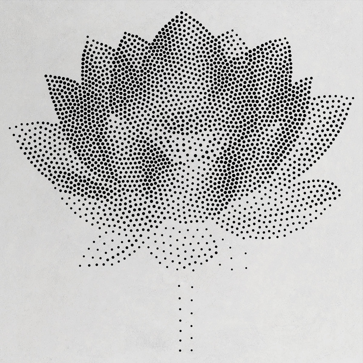 Lotus Flower Stencil | Realistic Mylar Stipple Wall Art, Crafts (Large - 300mm / 12" approx)