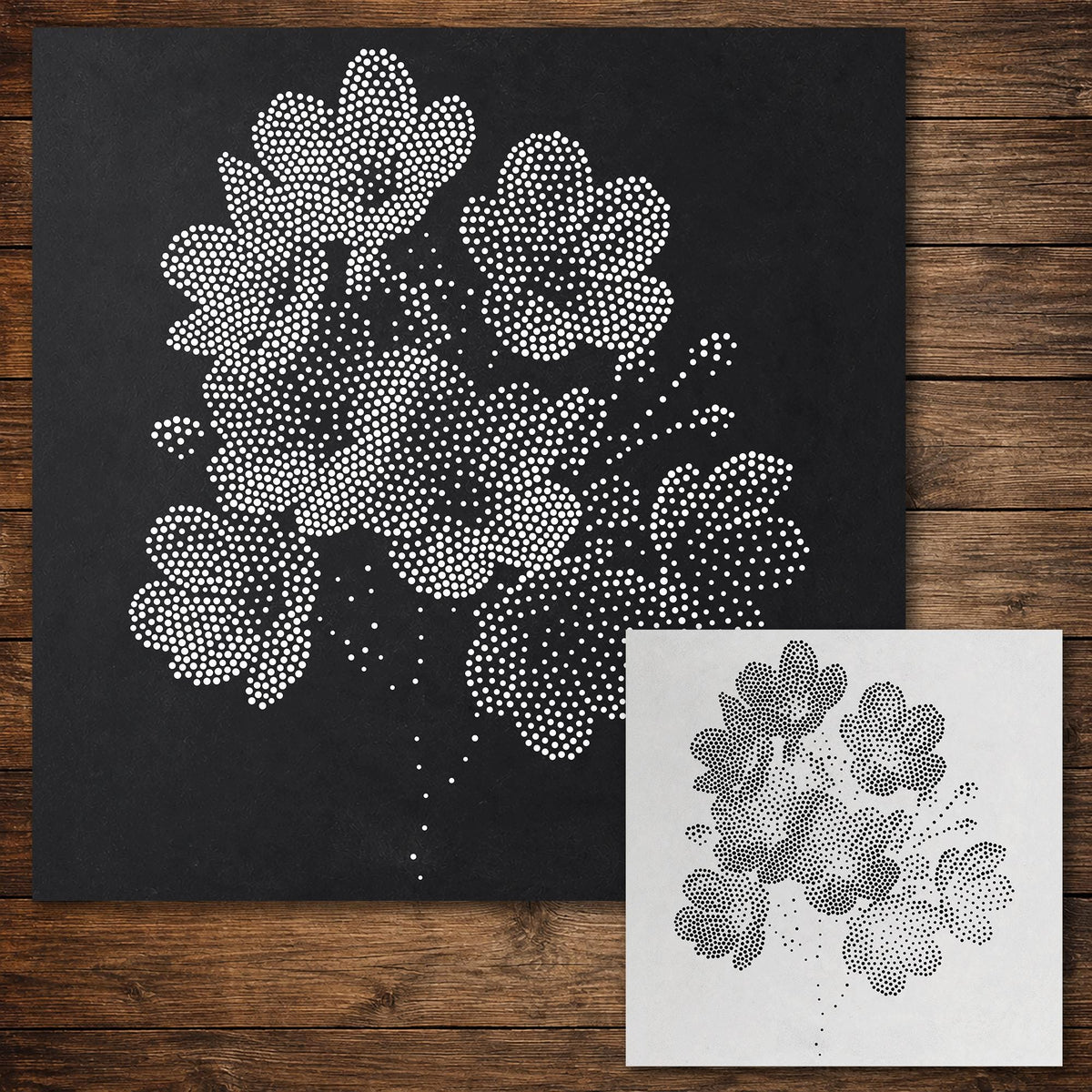 Cherry Blossom Stencil reusable Mylar stencil, 300 x 300 mm