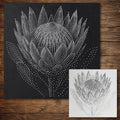 Protea Flower Stencil reusable Mylar stencil, 300 x 300 mm