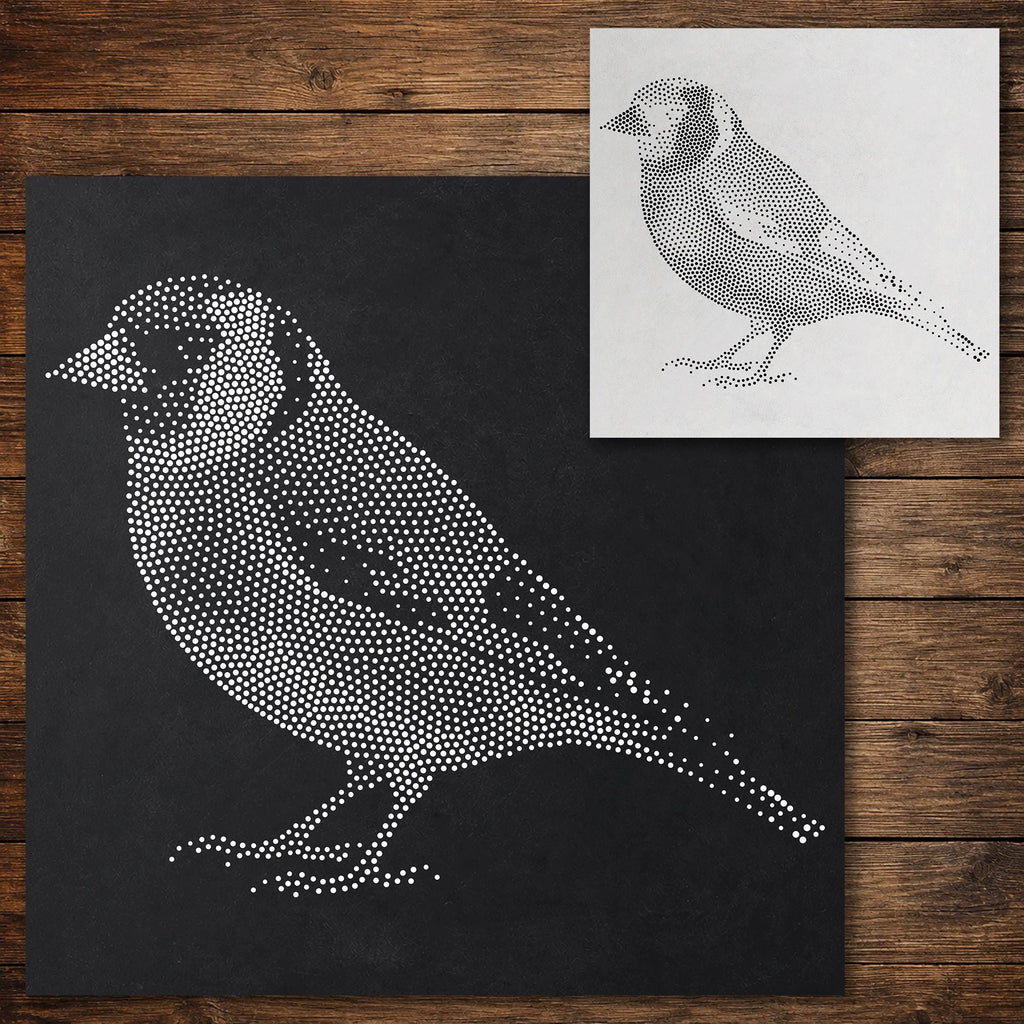 Goldfinch Bird Stencil reusable Mylar stencil, 300 x 300 mm
