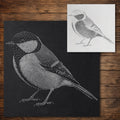 Great Tit Bird Stencil reusable Mylar stencil, 300 x 300 mm