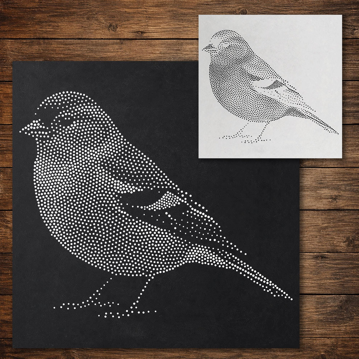 Chaffinch Bird Stencil reusable Mylar stencil, 300 x 300 mm