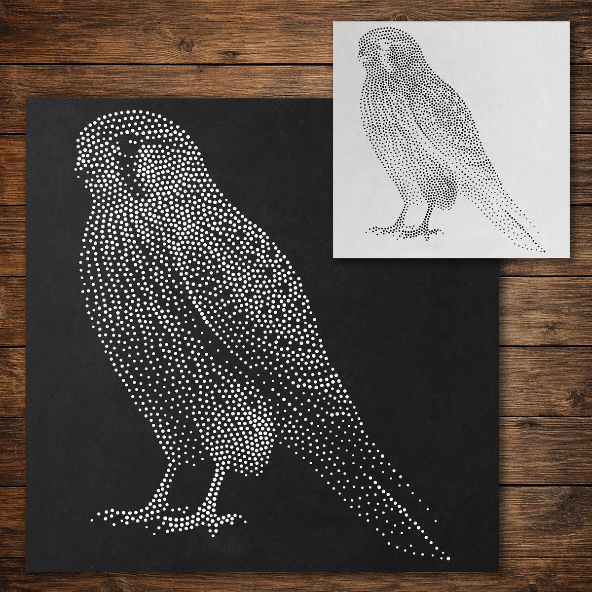 Kestrel Bird of Prey Stencil reusable Mylar stencil, 300 x 300 mm