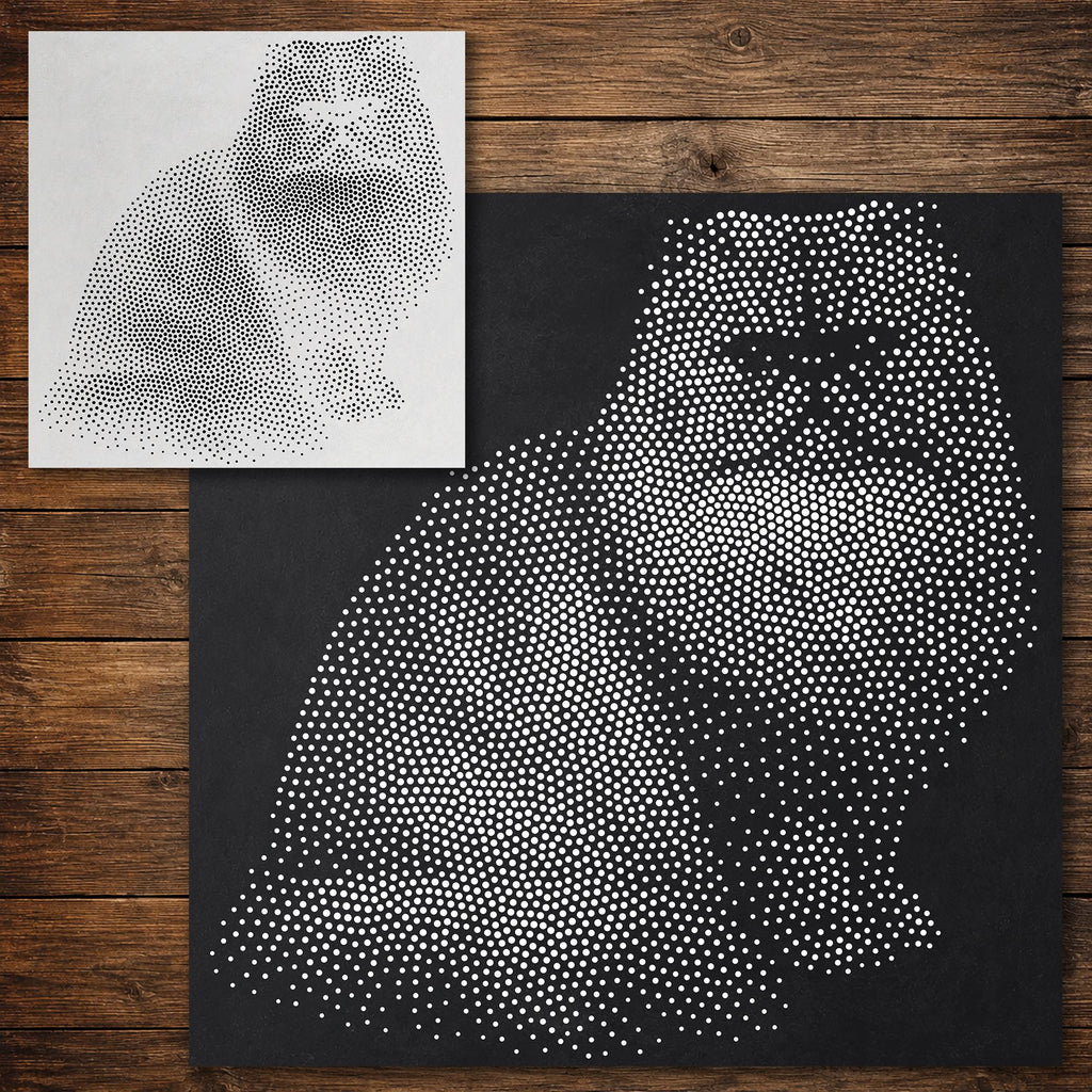 Persian Cat Stencil reusable Mylar stencil, 300 x 300 mm