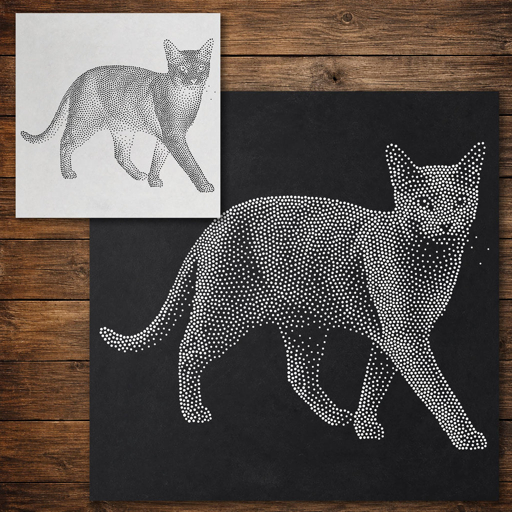 Russian Blue Cat Stencil reusable Mylar stencil, 300 x 300 mm
