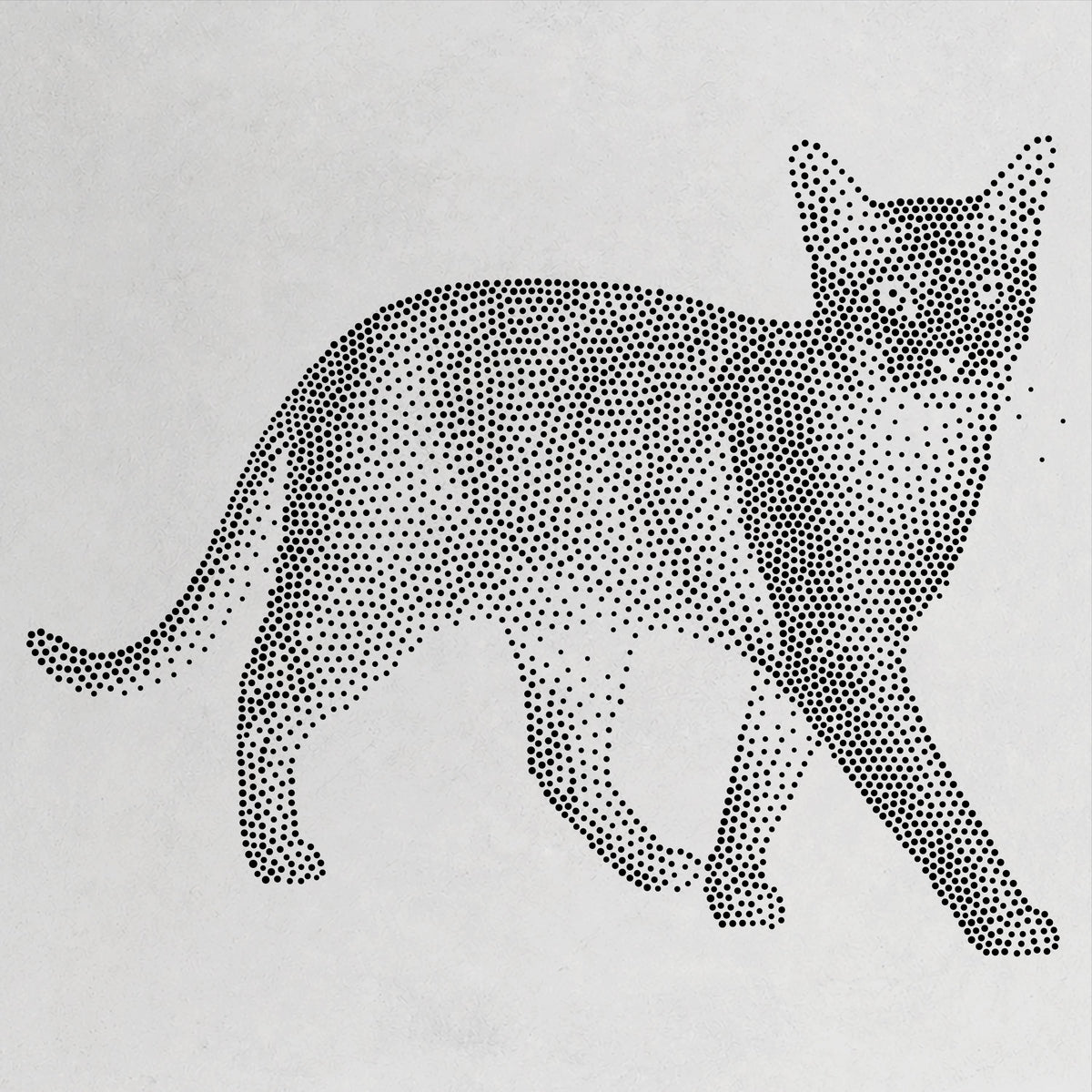 Russian Blue Cat Stencil | Realistic Mylar Stipple Wall Art, Crafts (Large - 300mm / 12" approx)