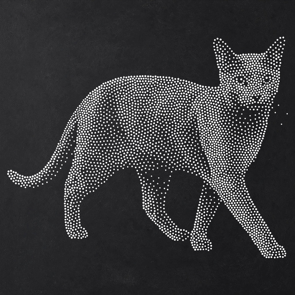 Russian Blue Cat Stencil | Realistic Mylar Stipple Wall Art, Crafts (Large - 300mm / 12" approx)