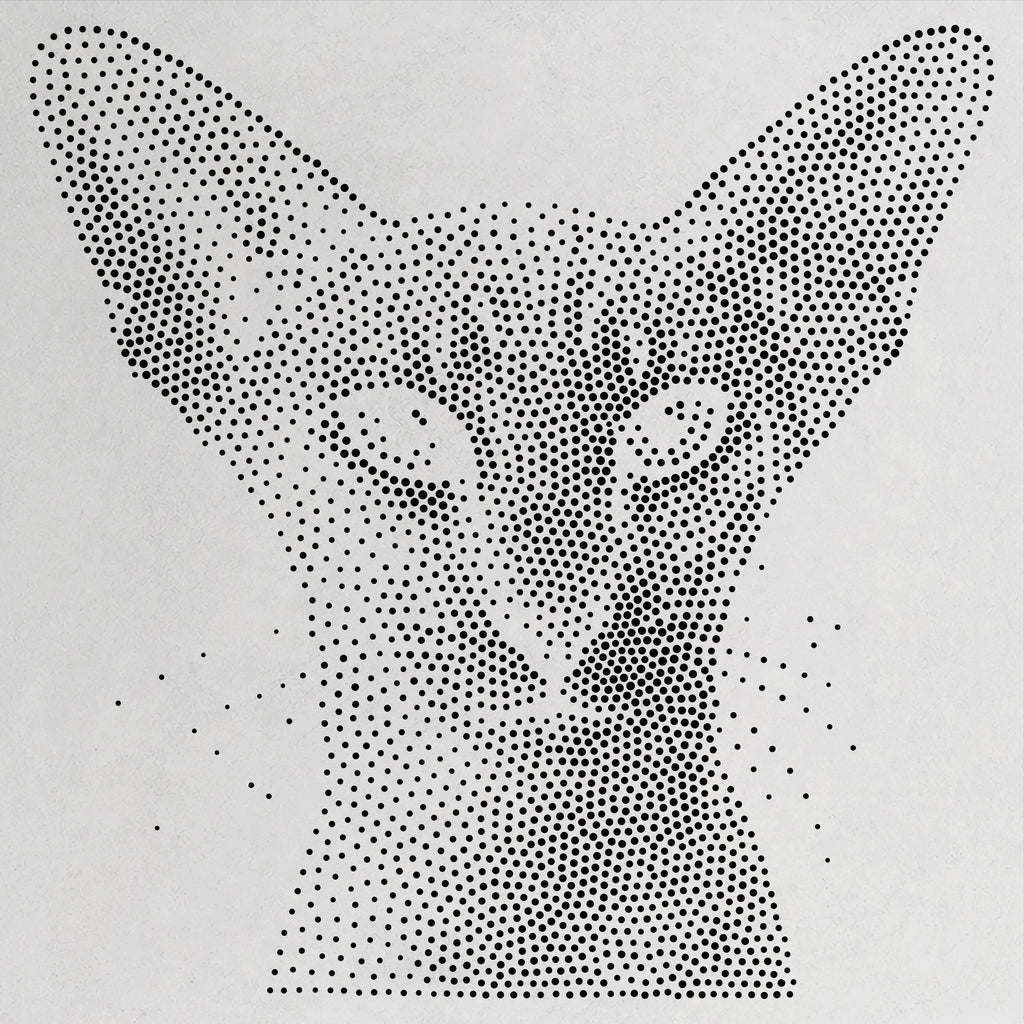 Oriental Shorthair Cat Stencil | Realistic Mylar Stipple Wall Art, Crafts (Large - 300mm / 12" approx)