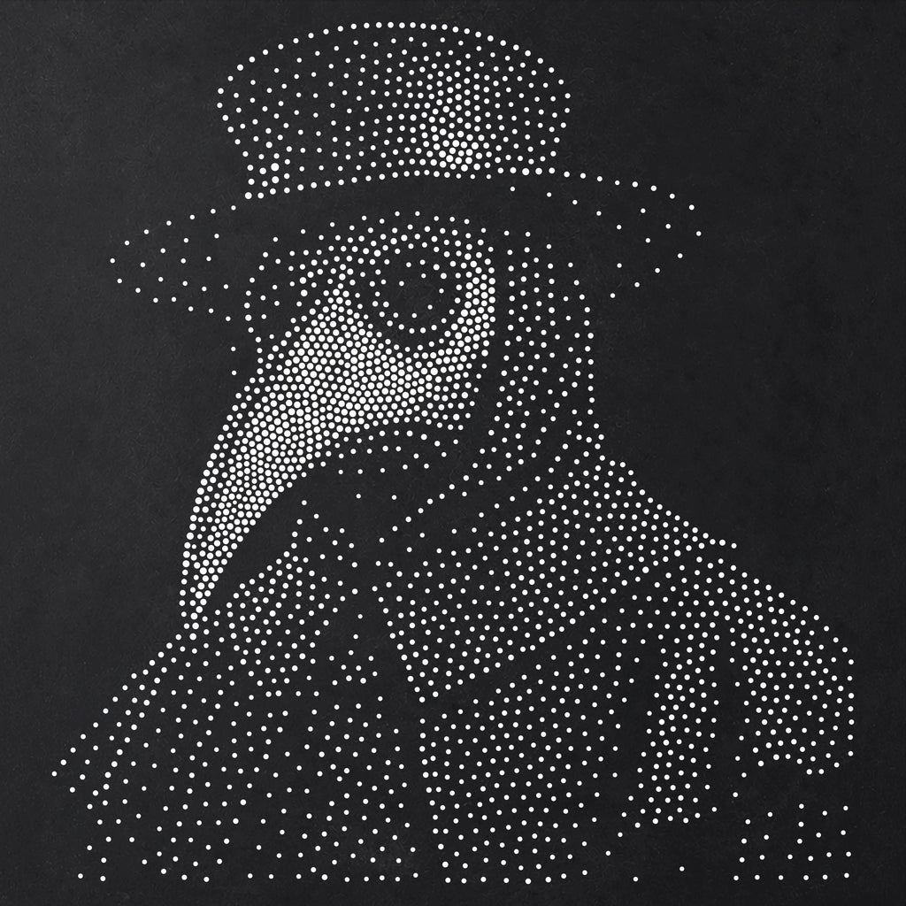 Plague Doctor Halloween Stencil | Realistic Mylar Stipple Wall Art, Crafts (Large - 300mm / 12" approx)