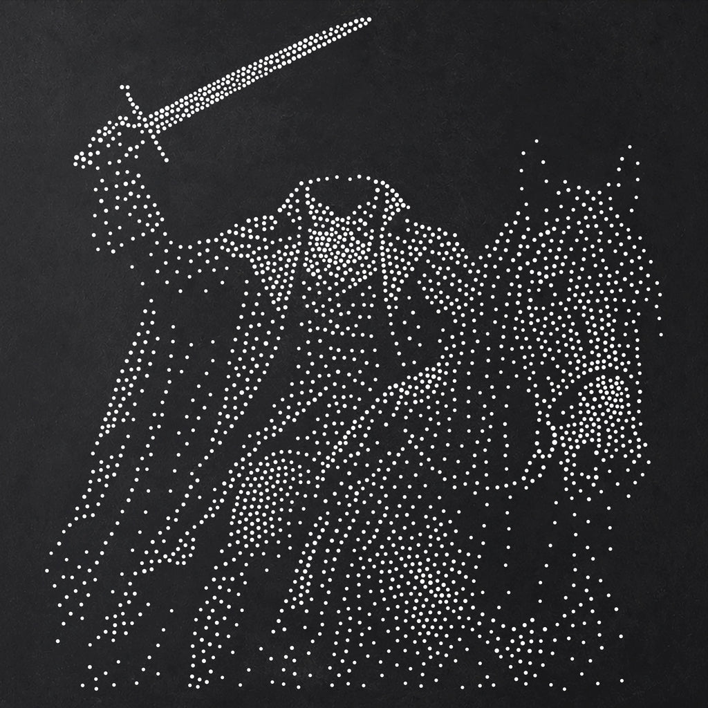 Headless Horseman Halloween Stencil | Realistic Horror Mylar Stipple Wall Art, Crafts (Large - 300mm / 12" approx)