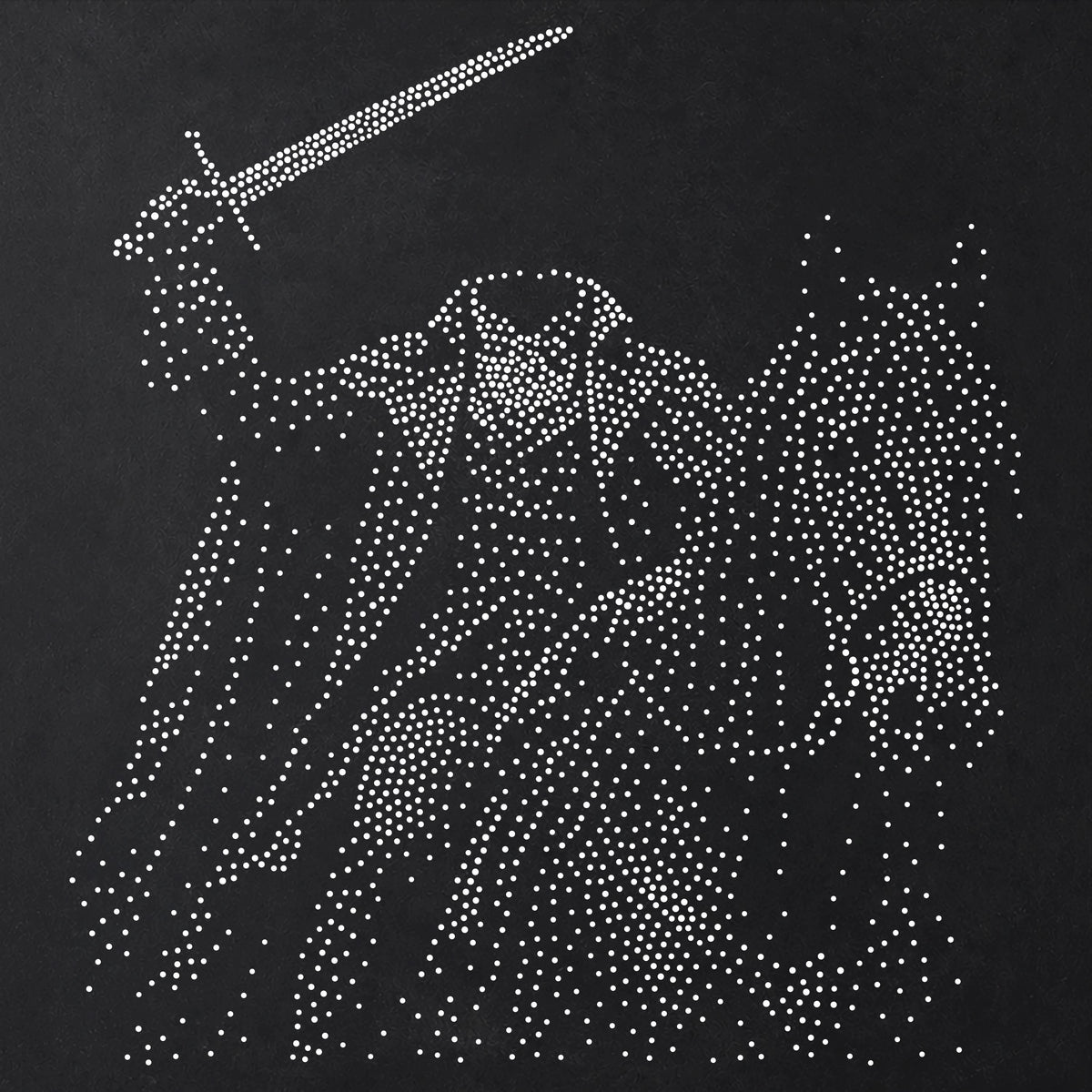 Headless Horseman Halloween Stencil | Realistic Horror Mylar Stipple Wall Art, Crafts (Large - 300mm / 12" approx)