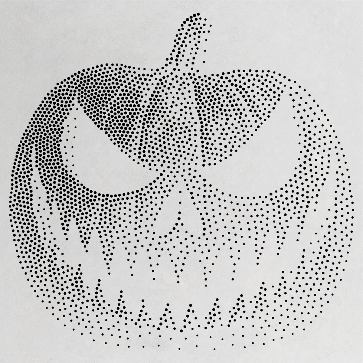 Jack-o’-Lantern Halloween Stencil | Realistic Horror Mylar Stipple Wall Art, Crafts (Large - 300mm / 12" approx)