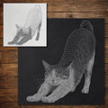 Cat Stretching Stencil reusable Mylar stencil, 300 x 300 mm