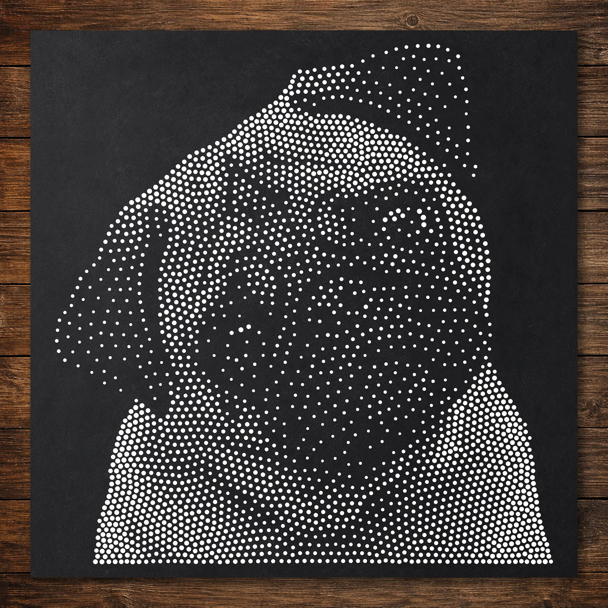 Funny Pug Dog Stencil | Realistic Mylar Stipple Wall Art, Crafts (Large - 300mm / 12" approx)