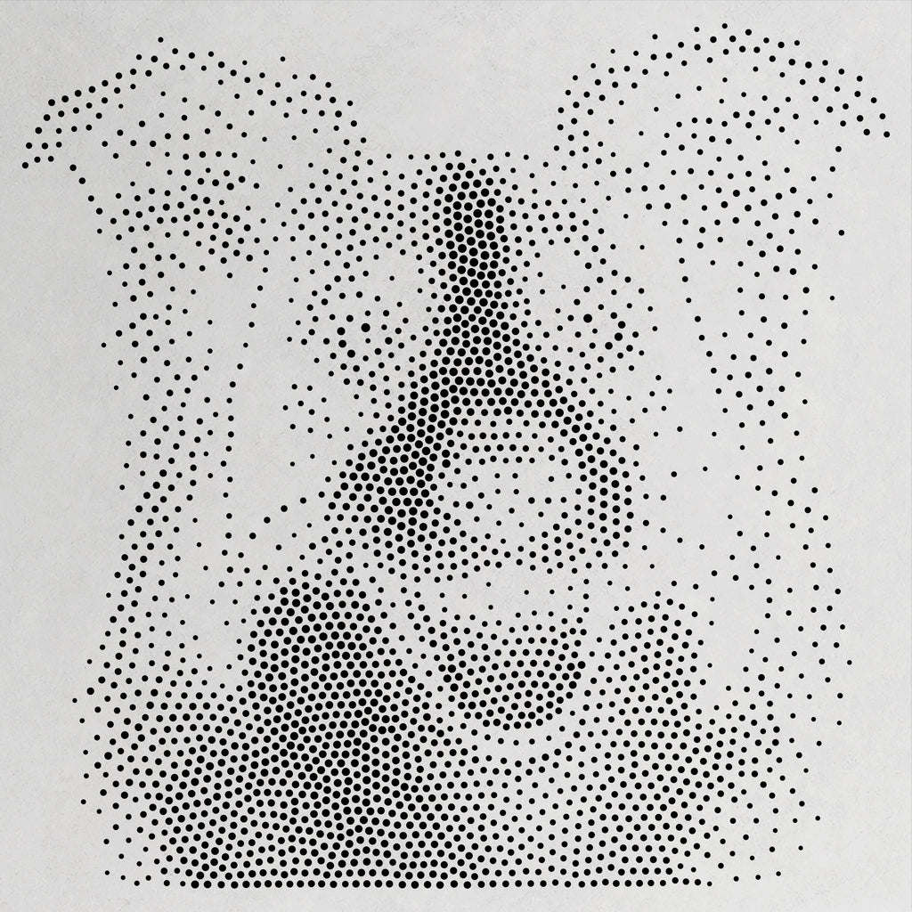 Border Collie Dog Stencil | Realistic Mylar Stipple Wall Art, Crafts (Large - 300mm / 12" approx)