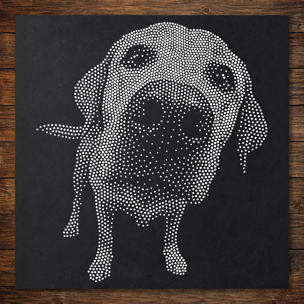 Labrador Retriever Nose Close Up Dog Stencil | Realistic Mylar Stipple Wall Art, Crafts (Large - 300mm / 12" approx)