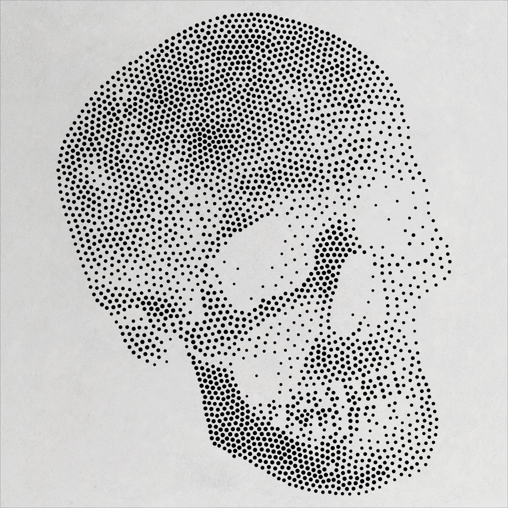Human Skull #1 Stencil | Realistic Highly Detailed DIY Mylar Wall Art, Stipple Art Crafts (Large - 300mm / 12" approx)