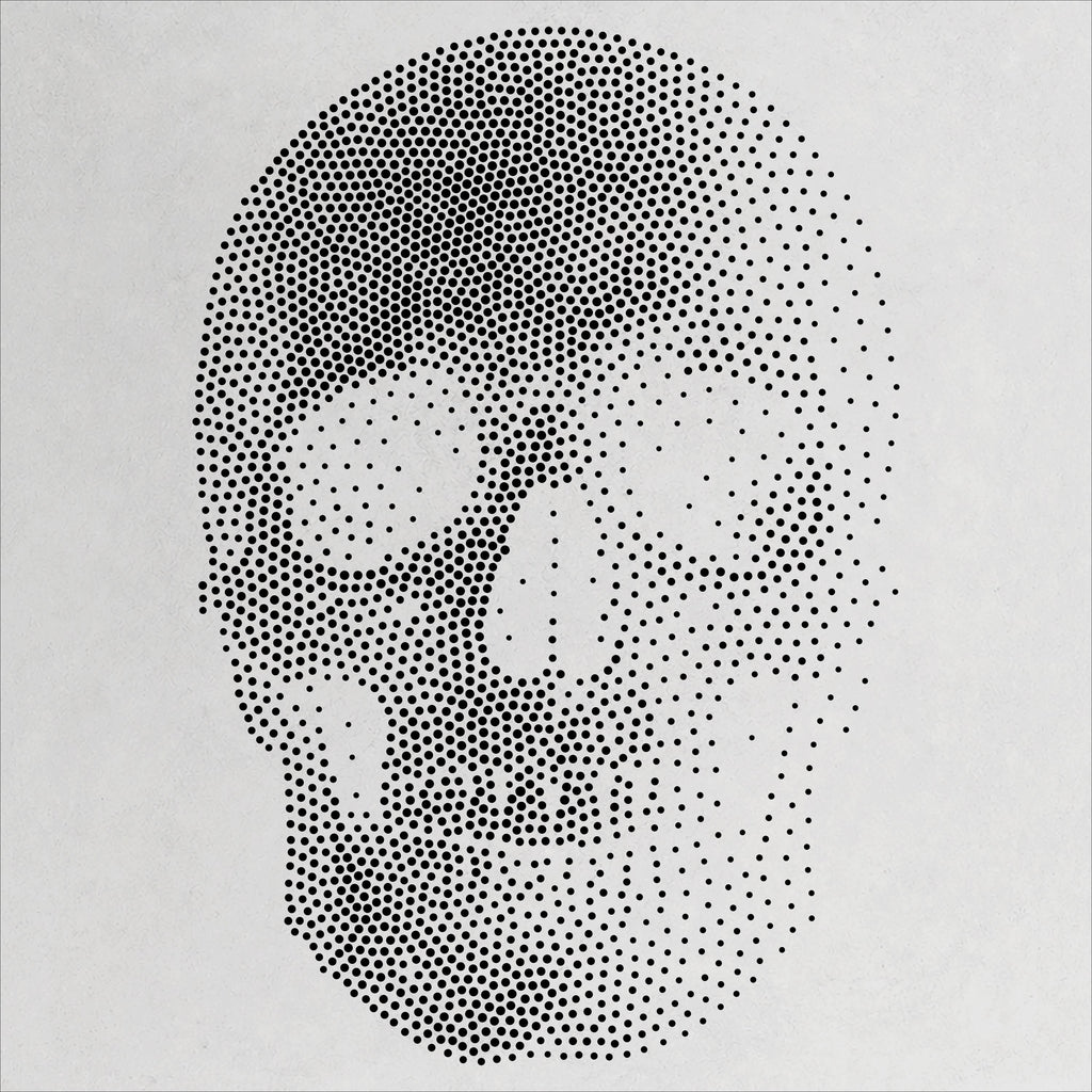 Human Skull #2 Stencil | Realistic Highly Detailed DIY Mylar Wall Art, Stipple Art Crafts (Large - 300mm / 12" approx)