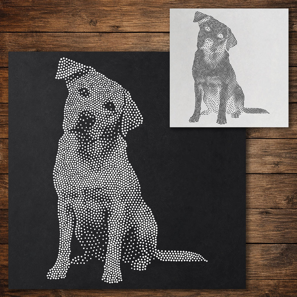 Labrador Retriever Alert Dog Stencil reusable Mylar stencil, 300 x 300 mm