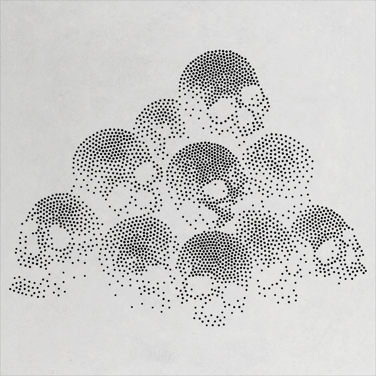 Pile of Human Skulls Stencil | Realistic Highly Detailed DIY Mylar Wall Art, Stipple Art Crafts (Large - 300mm / 12" approx)