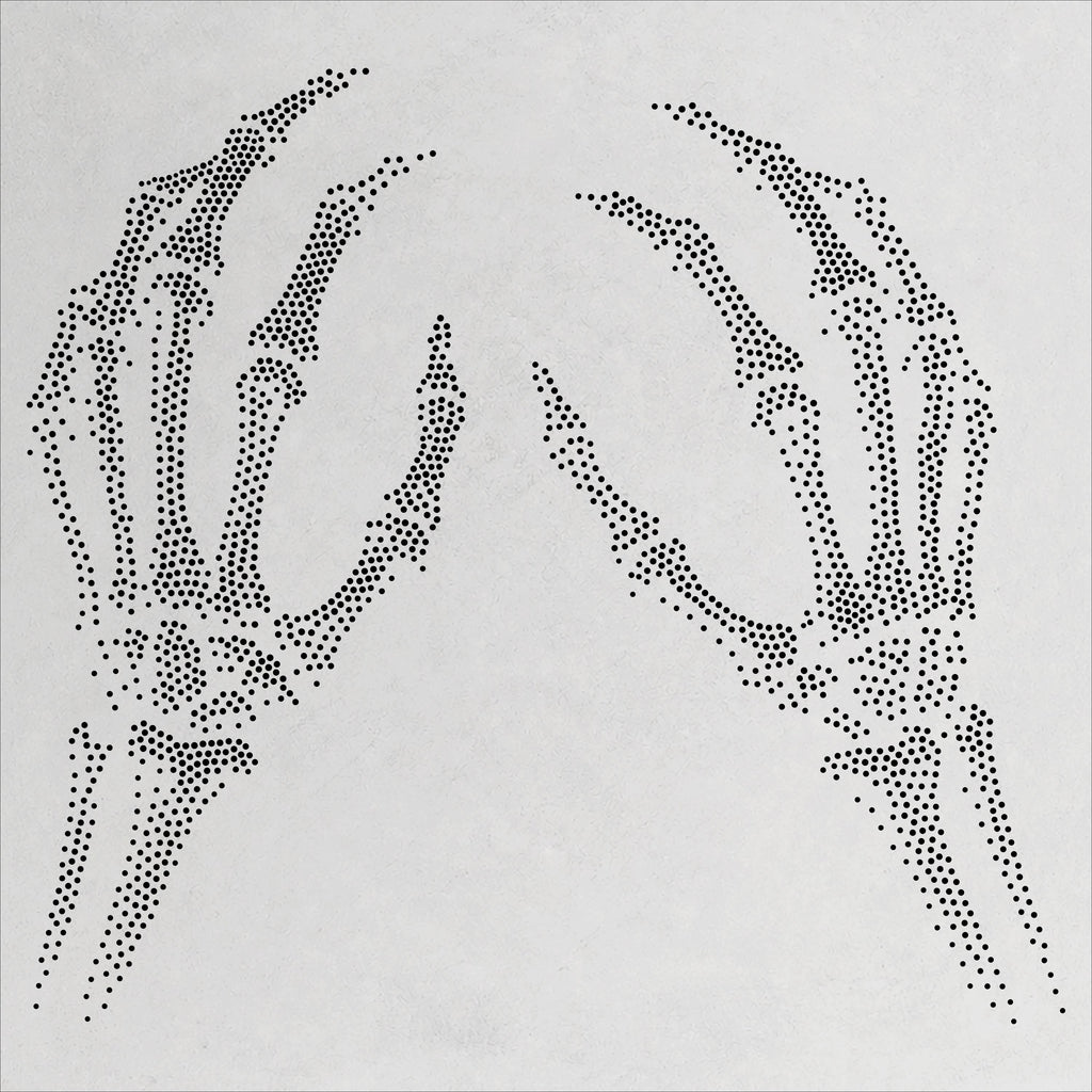 Skeleton Hands Stencil | Realistic Highly Detailed DIY Mylar Wall Art, Stipple Art Crafts (Large - 300mm / 12" approx)