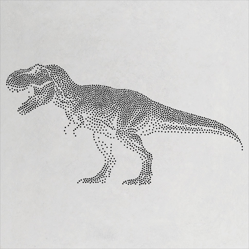 T Rex Dinosaur Stencil | Realistic Mylar Stipple Wall Art, Crafts (Large - 300mm / 12" approx)