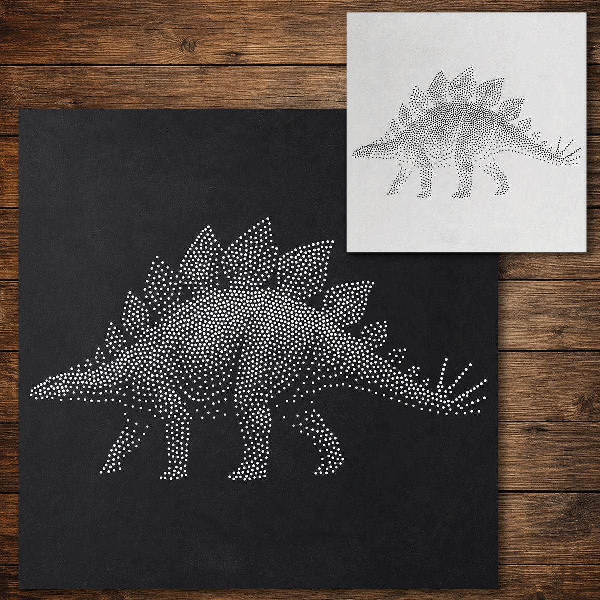 Stegosaurus Dinosaur Stencil reusable Mylar stencil, 300 x 300 mm