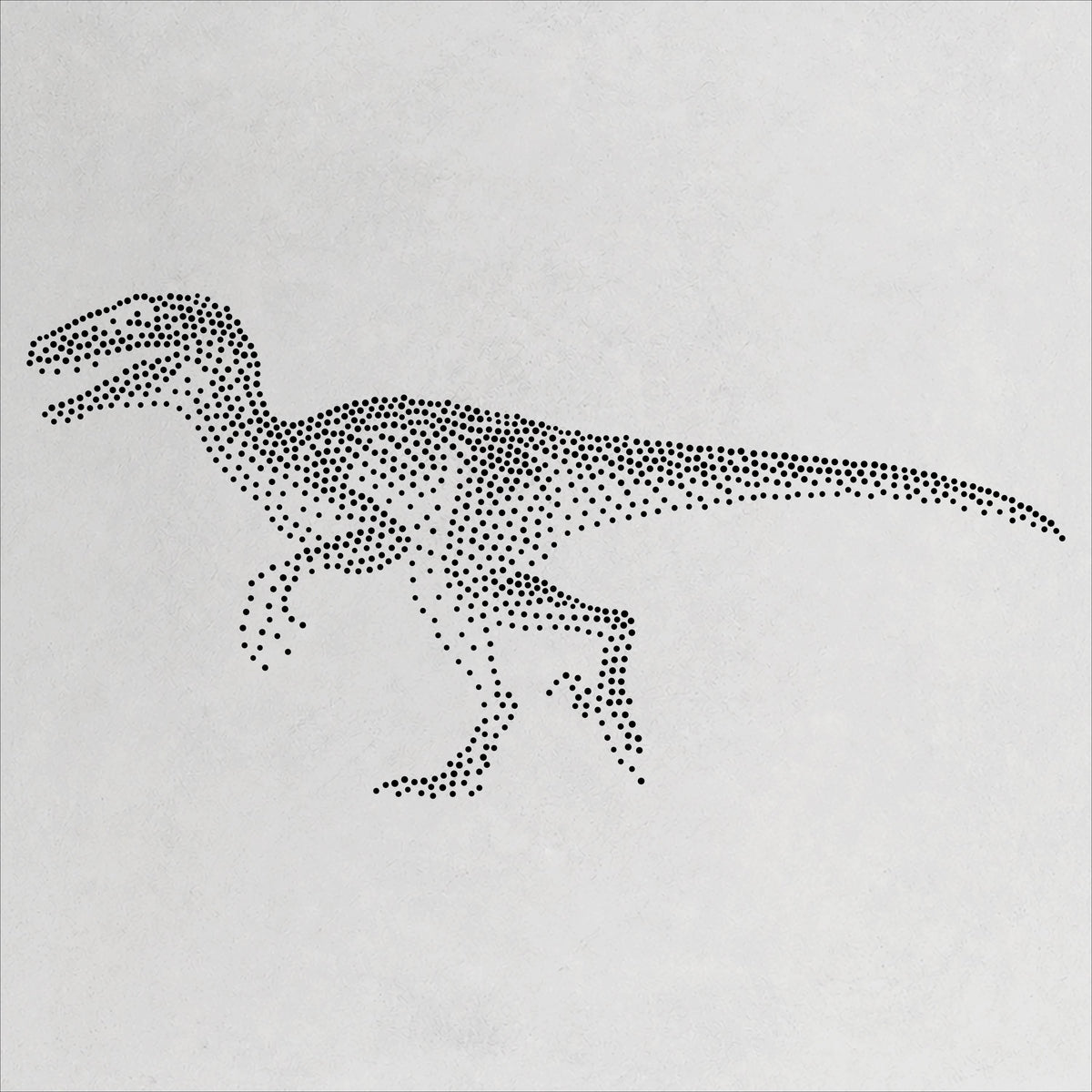 Velociraptor Dinosaur Stencil | Realistic Mylar Stipple Wall Art, Crafts (Large - 300mm / 12" approx)