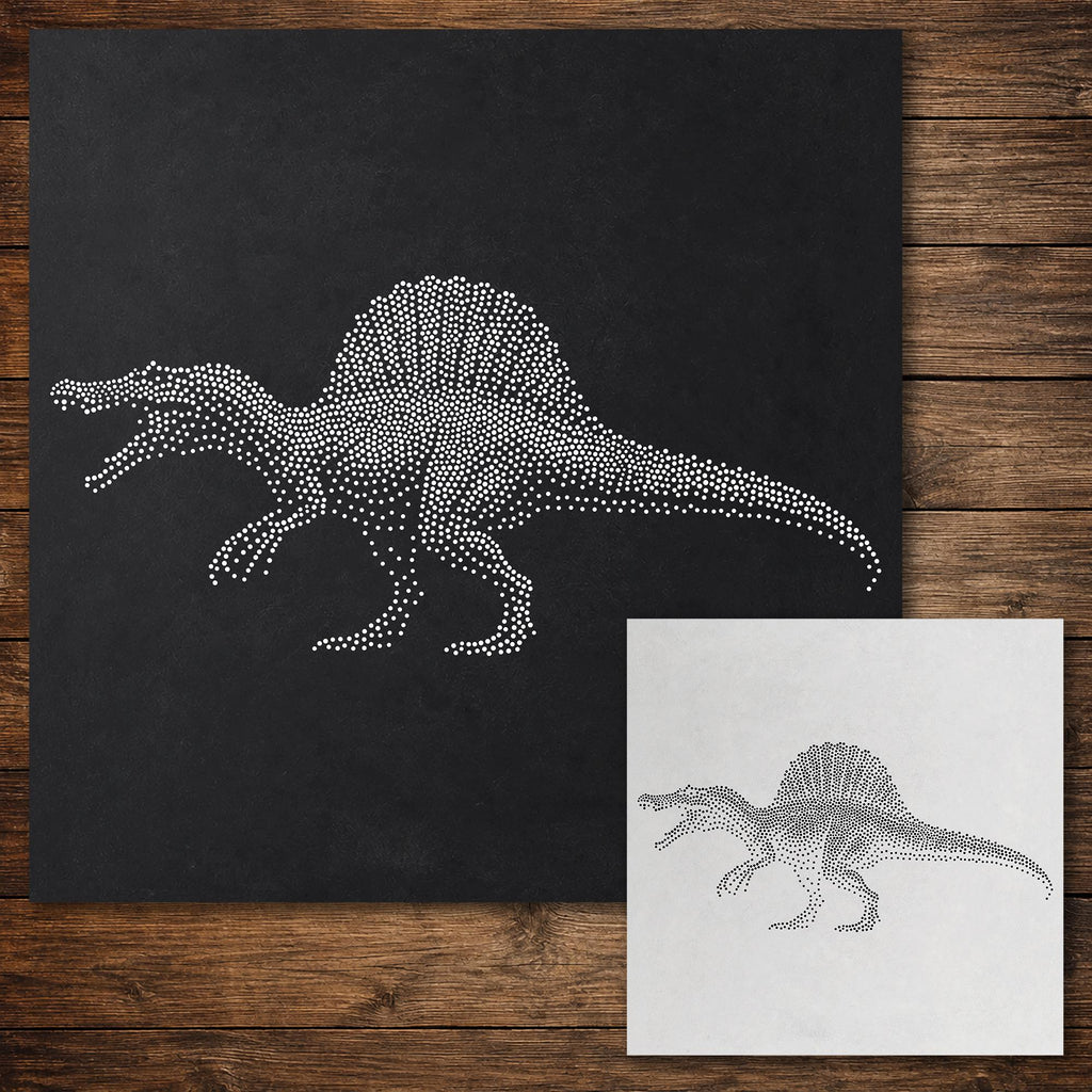 Spinosaurus Dinosaur Stencil reusable Mylar stencil, 300 x 300 mm