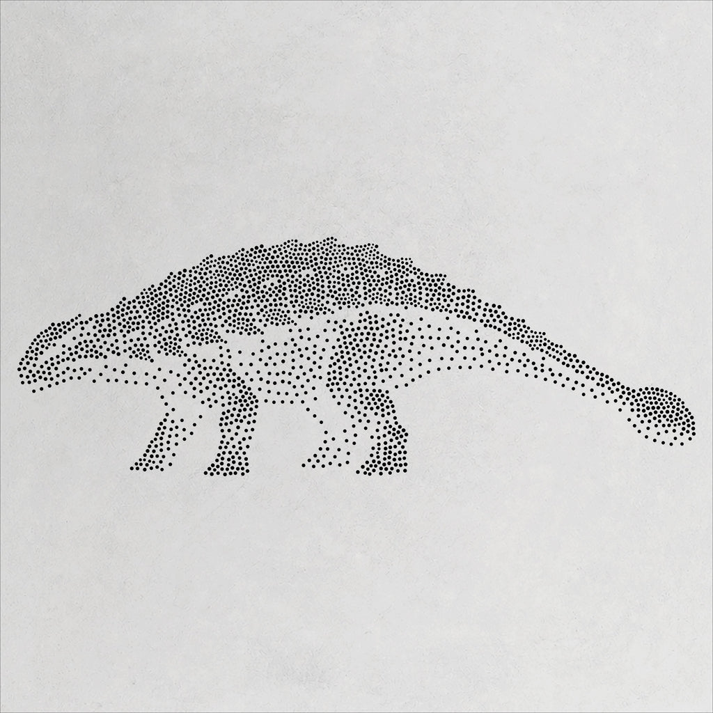 Ankylosaurus Dinosaur Stencil | Realistic Mylar Stipple Wall Art, Crafts (Large - 300mm / 12" approx)
